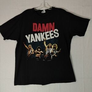 Vintage 90’s Damn Yankees World Tour Tshirt Mens XL Black Double Sided 1990 Rock